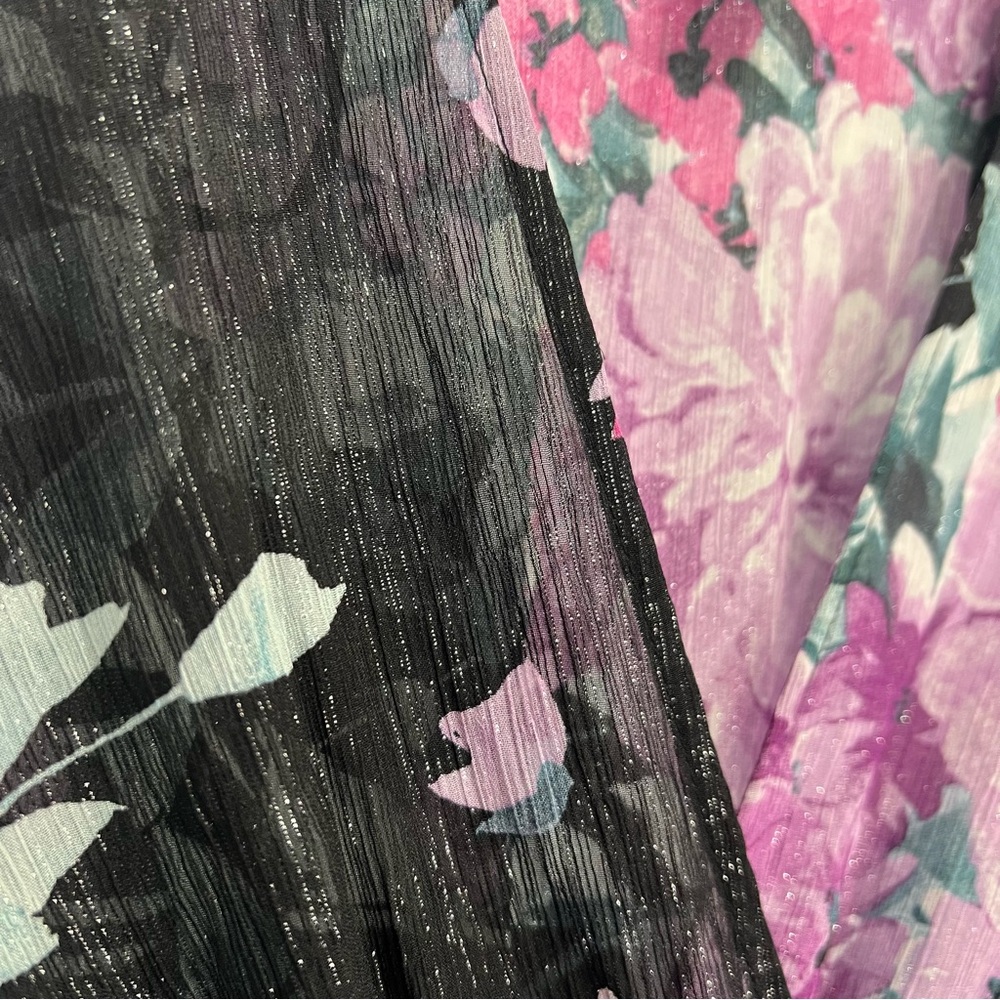 Alexa B Nites Shimmer Wrap Floral Maxi Dress - Picture 8 of 16